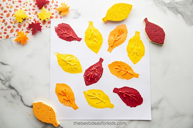 Sponge Painting Leaf Craft