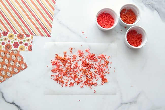 Add Crayon Shavings to Wax Paper