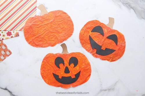 Melted Crayon Pumpkin Suncatcher - The Best Ideas for Kids