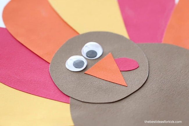 Glue on Turkey Eyes and Beak