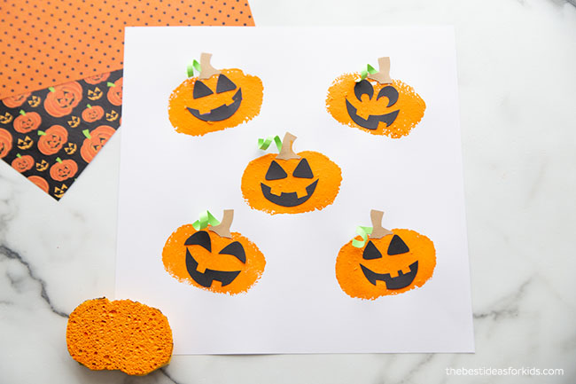 Jack-O-Lantern Sponge Painting