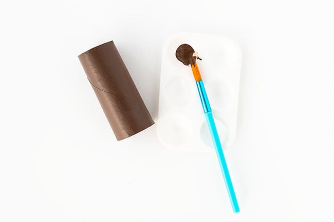 Paint the toilet paper roll brown