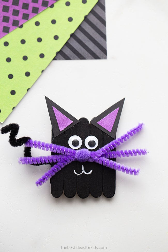 Popsicle Stick Black Cat