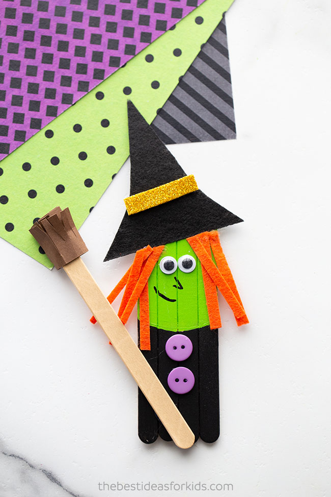 Popsicle Stick Witch Craft for Kids