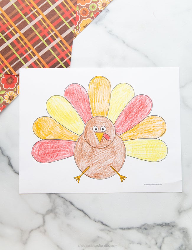 Printable Turkey Template Coloring Page
