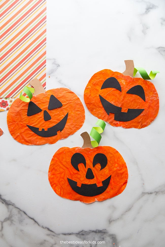 Pumpkin Crayon Melted Suncatchers