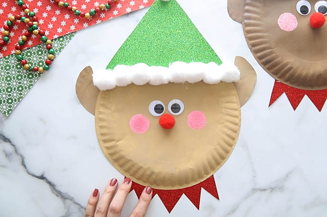 Add Cheeks to Elf Paper Plate