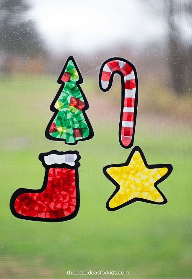 Holiday Trees Suncatcher Kit Kids Craft Kit DIY Art Kit Holiday Gift for  Kids Holiday Crafts Christmas Craft Kits for Kids 