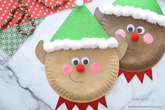 Easy Elf Paper Plate Craft