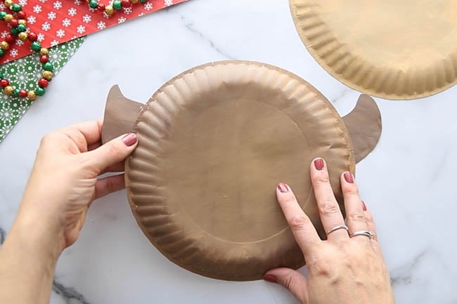 Glue Ears onto Paper Plate