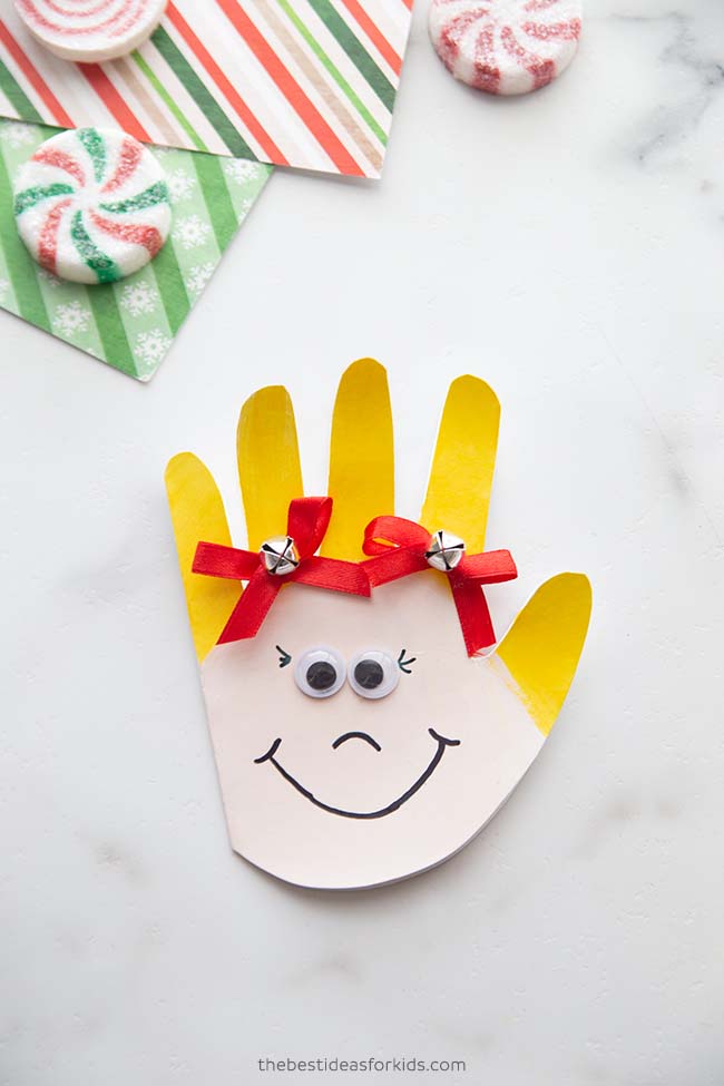 Grinch Cindy Lou Handprint Card