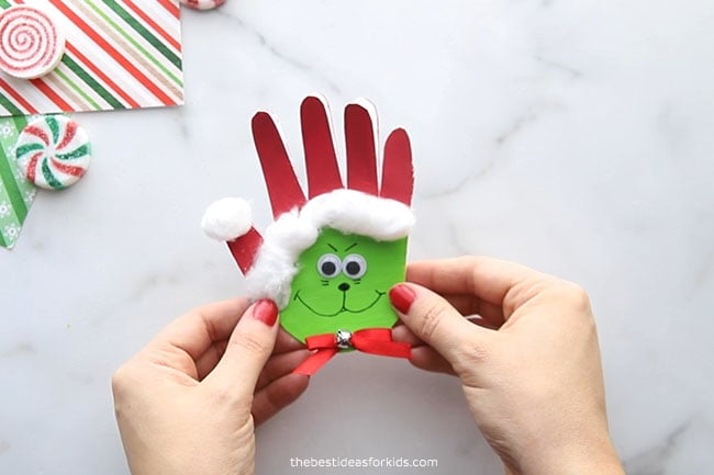 Grinch Handprint Card Craft