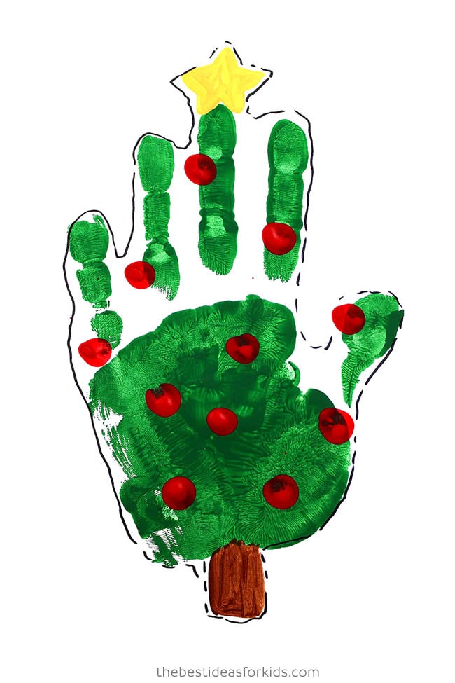 Handprint Christmas Tree with Paint