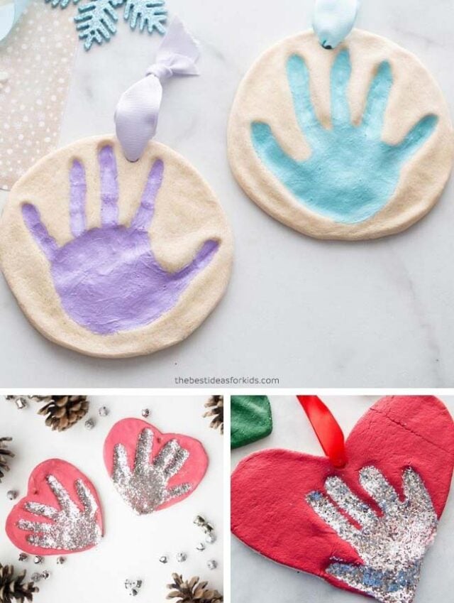 A family salt dough craft.  Baby handprint, Baby handprint kit