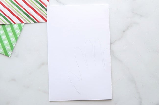 Trace Handprint on White Cardstock