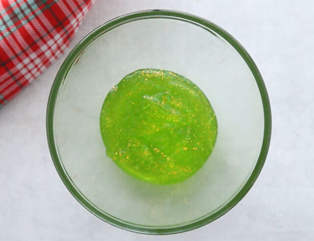 Add Green Glitter Glue to Bowl