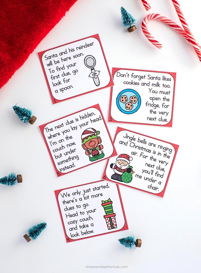 Christmas Scavenger Hunt Free Printable Cards