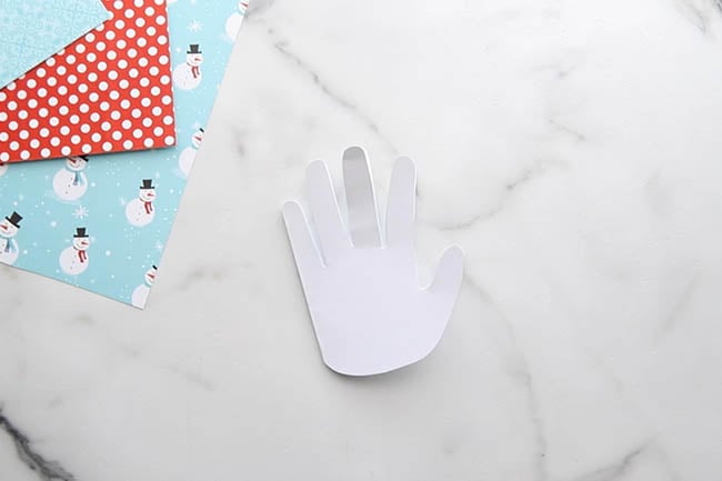 Cut out Handprint for Snowman