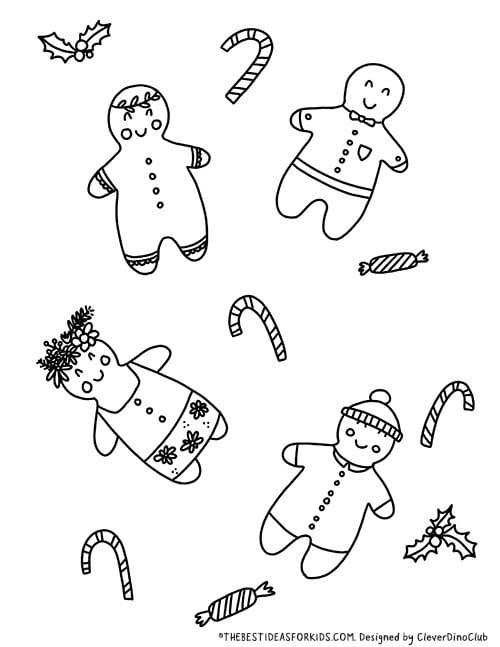 Gingerbread Coloring Page