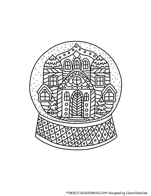 Snow Globe Coloring Page