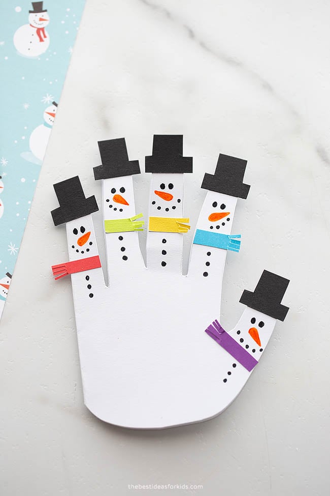  Snowman Handprint Card