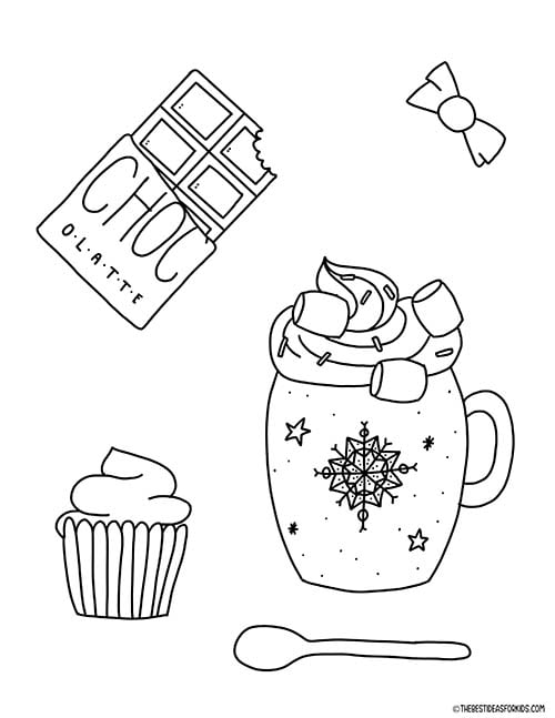 Hot Chocolate Coloring Page