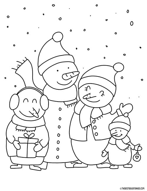 preschool coloring pages for winter