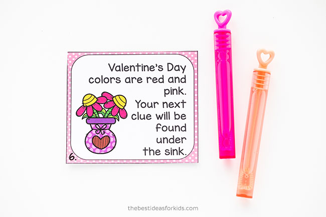 Valentine's Day Scavenger Hunt Clue Card