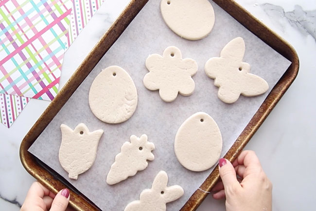 Add Hole to Salt Dough Easter Ornaments