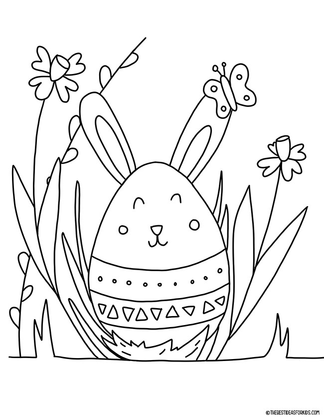 Bunny Egg Coloring Page