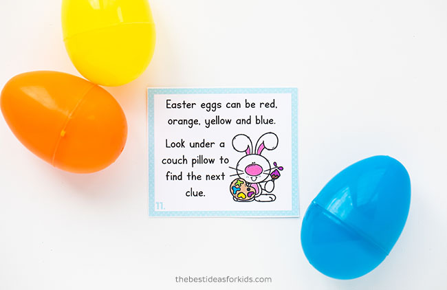Easter Scavenger Hunt Clue Card