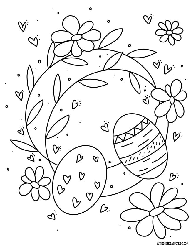 Easter Wreath Coloring Page
