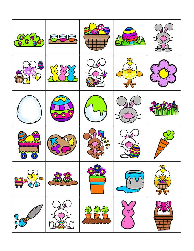 Easter bingo calling cards