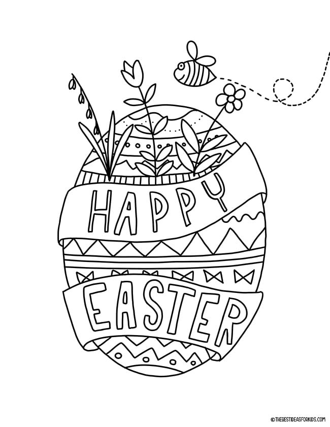 Happy Easter Egg Coloring Page