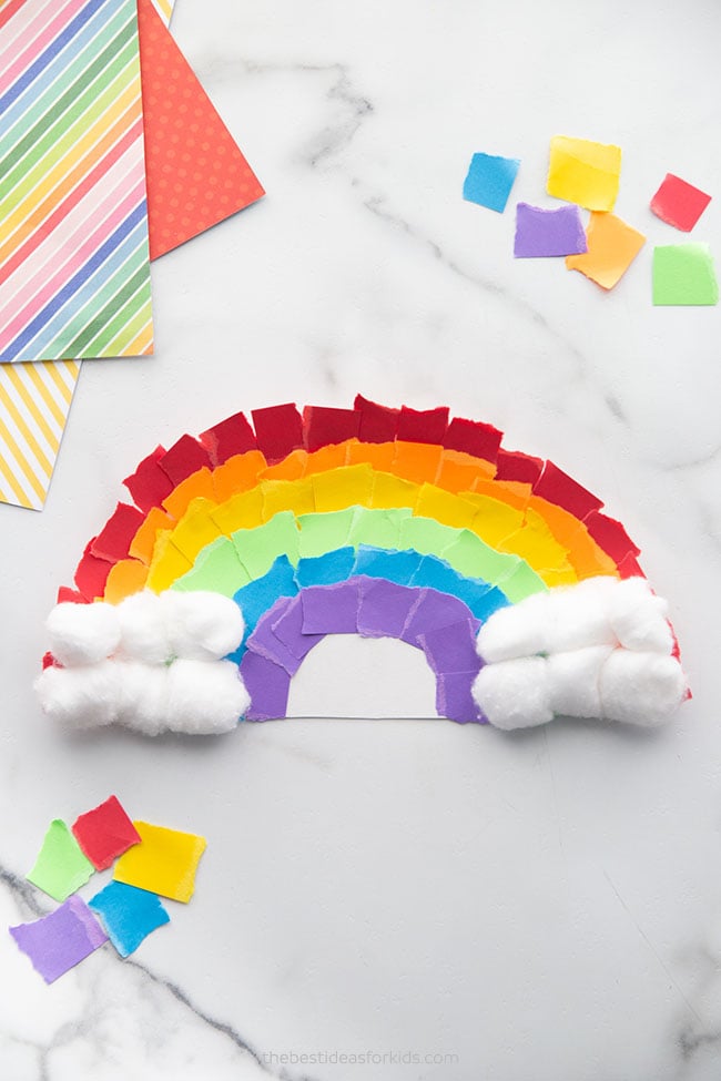 Hanging Rainbow Paper Plate Craft