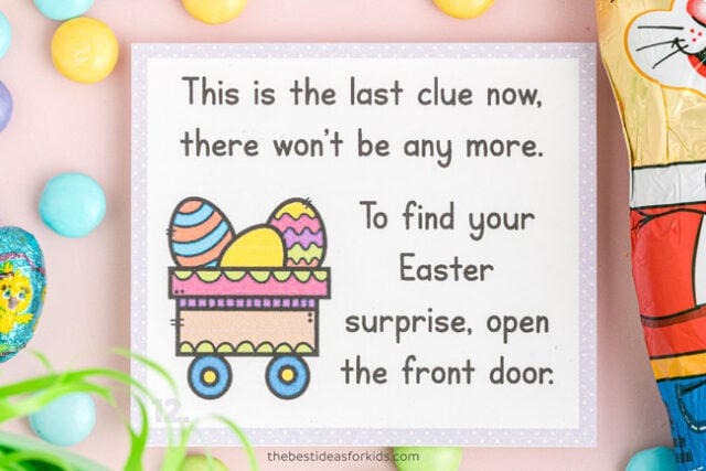 Printable Easter Clue Cards Scavenger Hunt