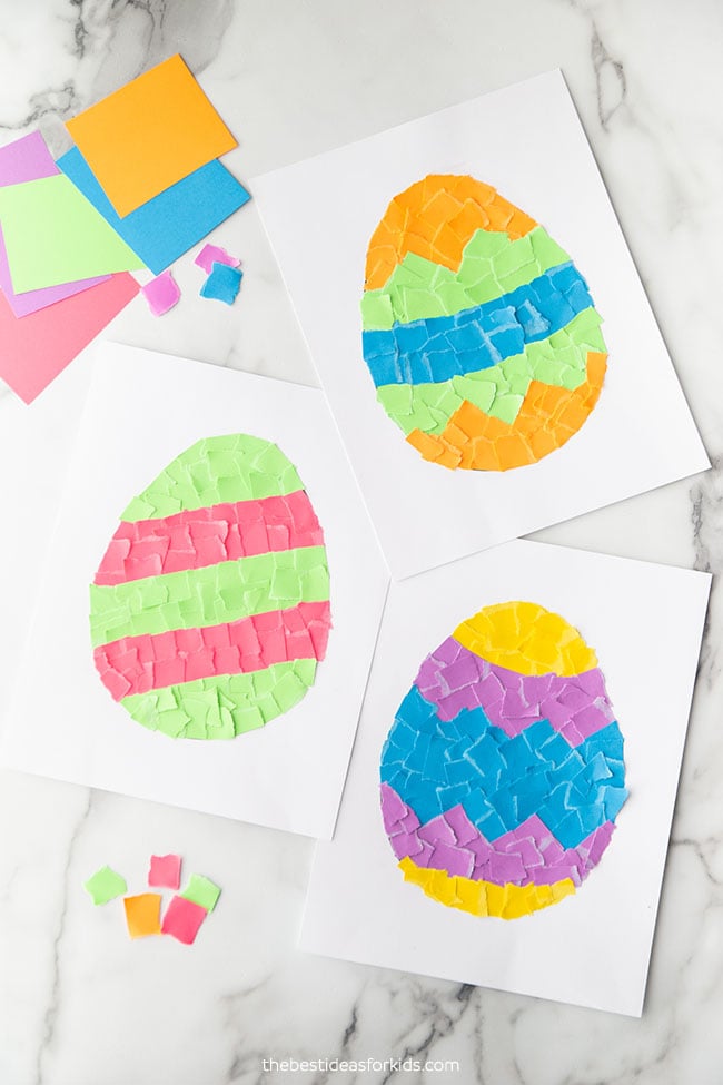Torn Paper Easter Eggs Craft