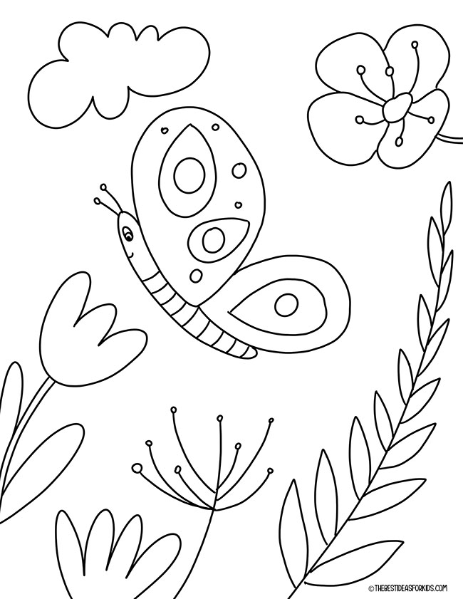 Butterfly Spring Coloring Page