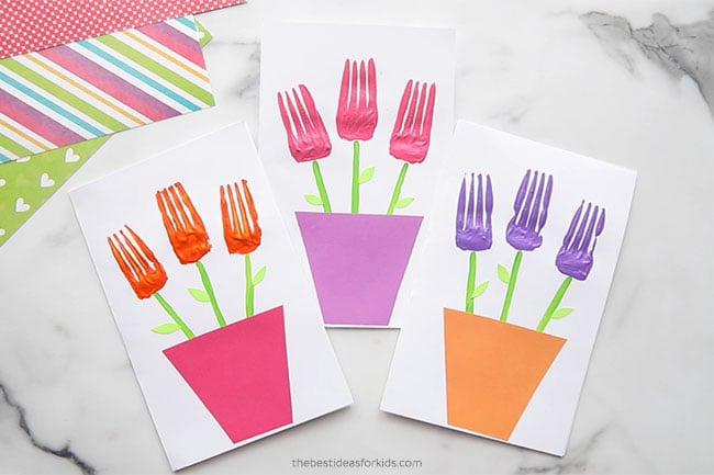 Fork Painted Flower Card