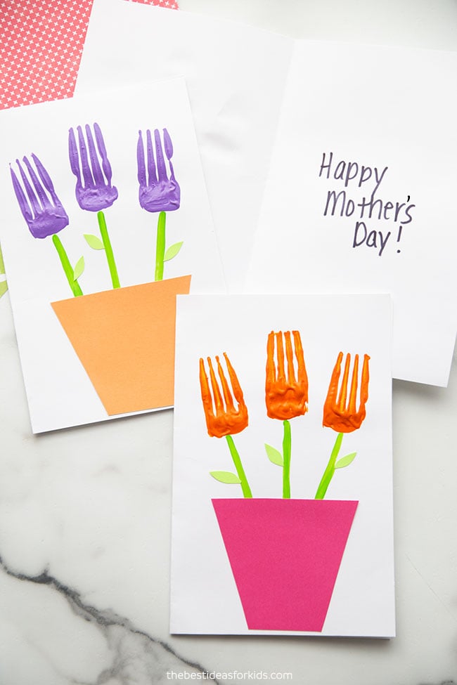 Fork Painted Flowers Craft