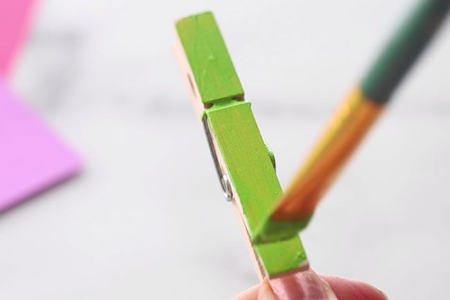 Paint Clothespins Green