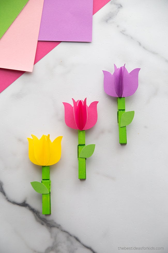 Paper Clothespin Flower Craft