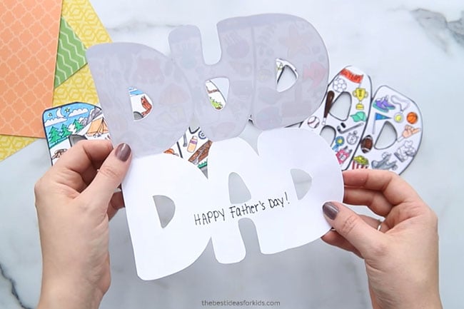 Dad Printable Card Open