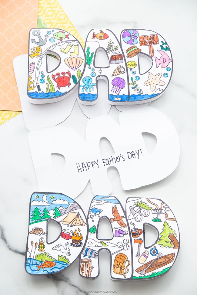 father s day card to color free printables the best ideas for kids