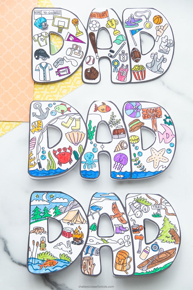 Father's Day Card to Color for Kids