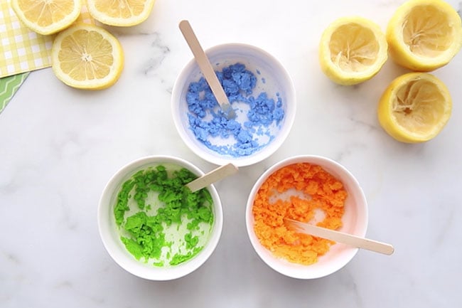 Mix Food Coloring with Baking Soda