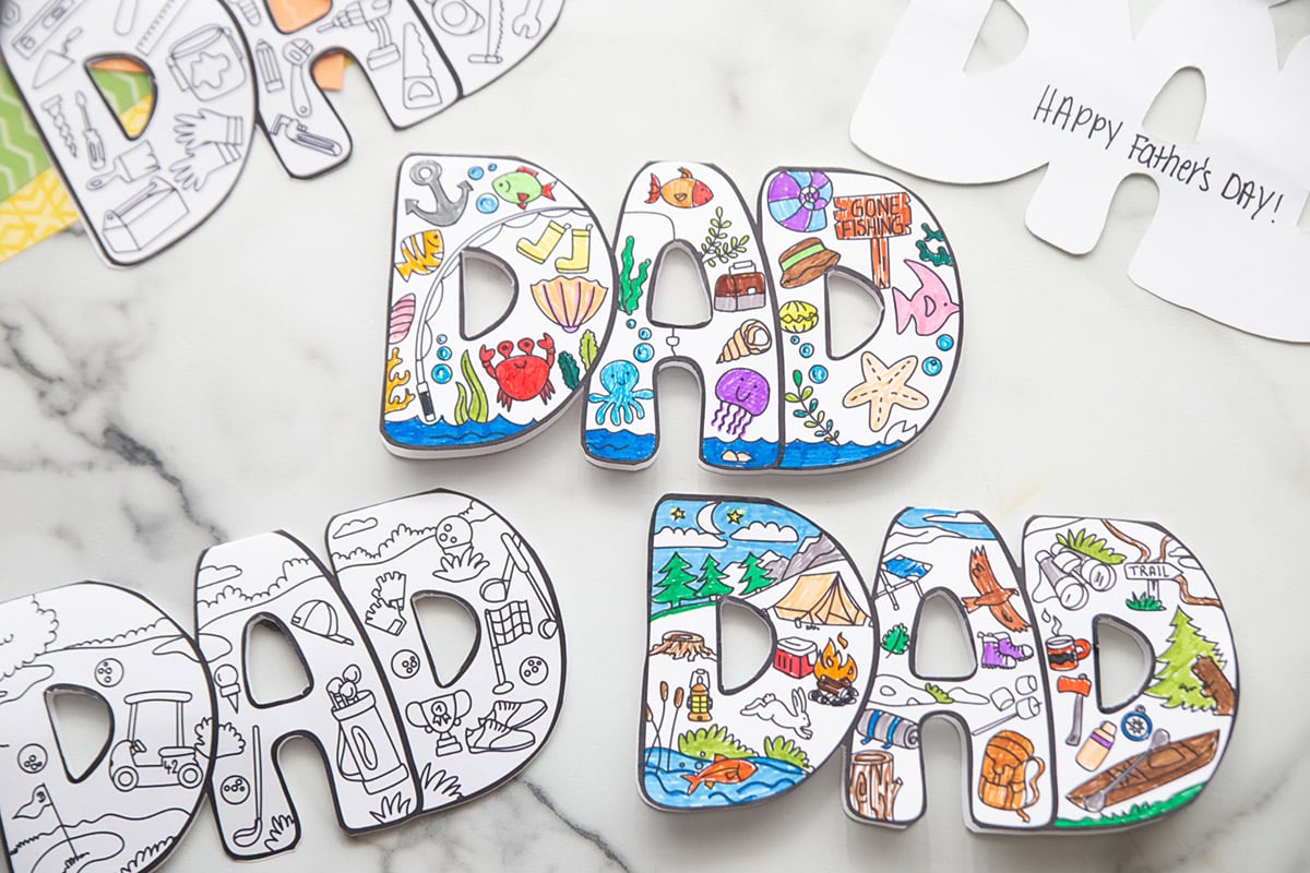 Father's Day Card to Color (Free Printables) - The Best Ideas for Kids