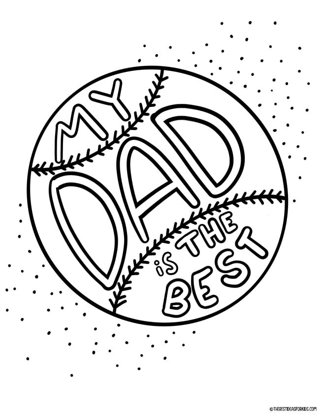 Baseball Dad is the Best Coloring Page