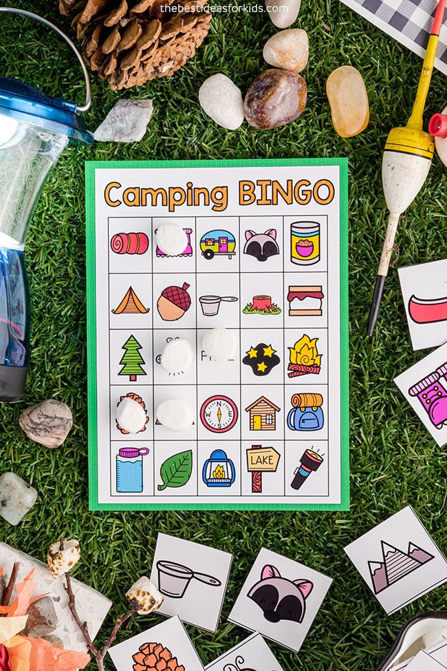 Camping Bingo Game Printable for Kids