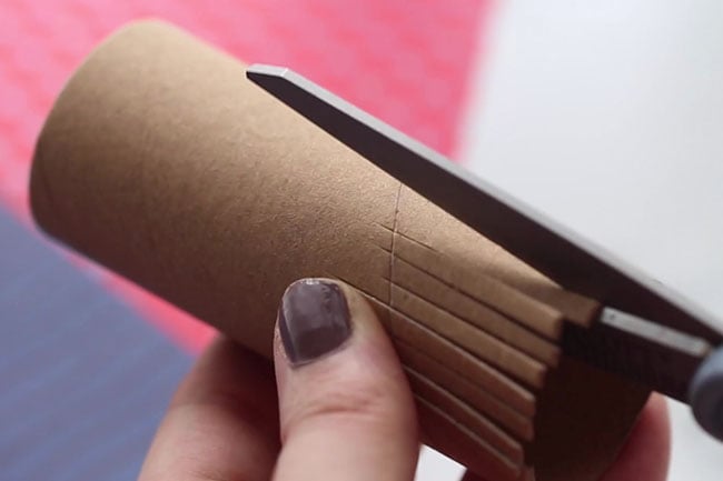 Cut Slits into Paper Roll